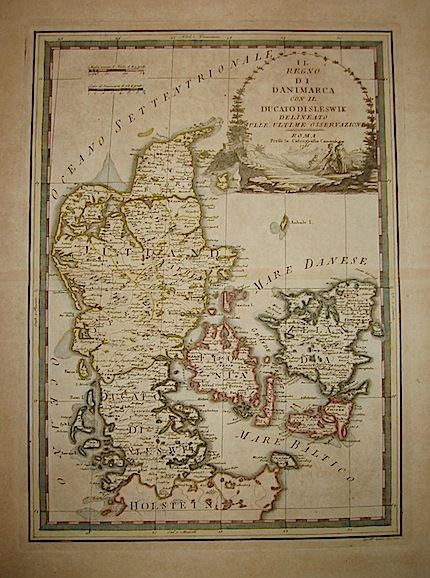 Cassini Giovanni Maria (1745-1824) Il Regno di Danimarca con il Ducato di Sleswik delineato sulle ultime osservazioni 1796 Roma 